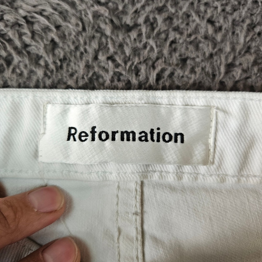 Reformation Fawcett Jean White Button Fly Wide Leg Denim Womens Size 25 - Picture 6 of 10